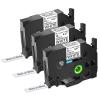 KCMYTONER 3 Pack Compatible for Ptouch TZe-R231 TZ-R231 TZe Satin Ribbon Tape 12mm 0.47 Inch Black on White Fabric Tape for Ptouch Embellish PT-P710BT P700 P910BT H100 D400VP Label Maker view 1