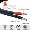 HANNLINTE 12 AWG HD Premium Soft Touch HiFi Speaker Cable (2 Pack, 15 Feet), 12 Gauge Banana Speaker Wire with Banana Plugs for Bi-Wire Bi-Amp HiFi Surround Sound Oxygen-Free Copper, Black view 4