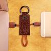 YIUWLMN 3Pcs Leather Cord Organizer First Layer Cowhide Leather Simple Retro Style USB Able Storage Sleeve Earphone Organizer Snap Closure for Easy Access view 4