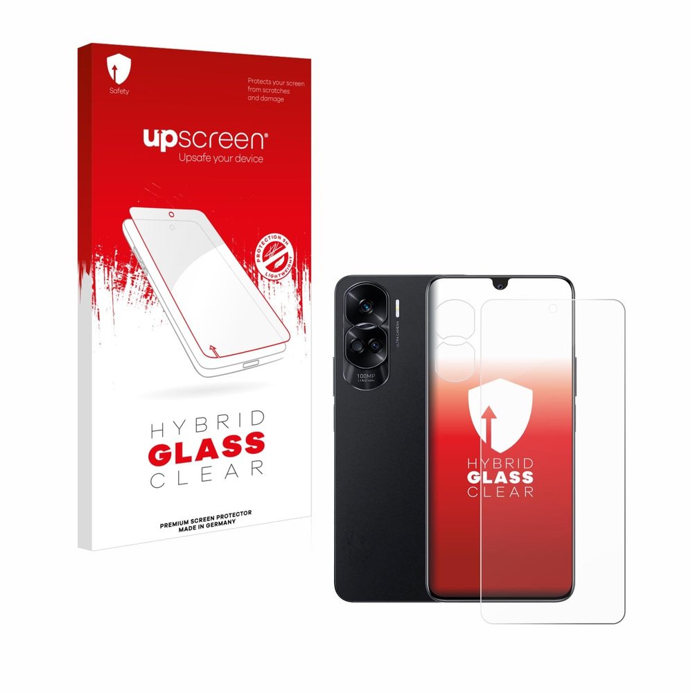 upscreen Screen Protector Film compatible with Honor 90 Lite (Front+Camera) - 9H Glass Protection, Extreme Scratch Resistant