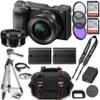 Sony a6400 Mirrorless Camera E PZ 16-50mm f/3.5-5.6 OSS Lens + 2X 64GB Memory + Tripod & More (20pc Bundle) (Renewed) view 1