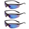 Calabria 91348 3 Pack Bulk Bifocal Reading Safety Glasses +3.00 Blue Mirror Men Women Wraparound Eye Protection Shatterproof view 1