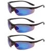 Calabria 91348 3 Pack Bulk Bifocal Reading Safety Glasses +3.00 Blue Mirror Men Women Wraparound Eye Protection Shatterproof view 4