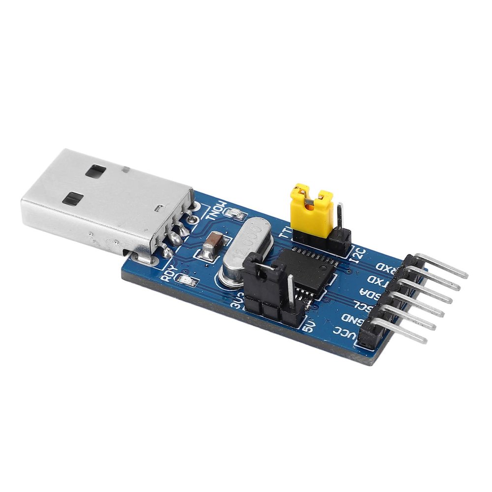 Yunseity USB to IIC I2C UART Converter Module, USB to UART, 5V and 3.3V Voltage Output, 50bps to 2Mbps Serial Data Communication, LED Lamp Status Display, Switch Voltage Side
