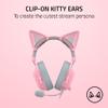 Razer Kitty Ears V2: Clip-on Kitty Ears for Headsets, Gaming Headphones - Universal Fit - Versatile, Adjustable Straps - Lightweight Sillicone - Durable & Comfortable - Quartz Pink view 2