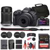 Canon EOS R100 Mirrorless Camera with 18-45mm and 55-210mm Lenses Kit (6052C022) + Bag + 64GB Card + LPE17 Battery + Charger + Card Reader + Flex Tripod + Cleaning Kit + Memory Wallet (Renewed) view 1
