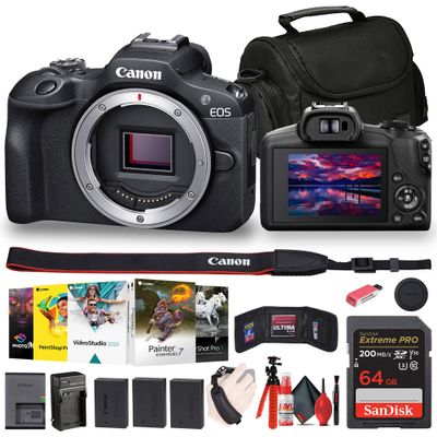 Canon EOS R100 Mirrorless Camera with Photo Software (6052C002) Bundle
