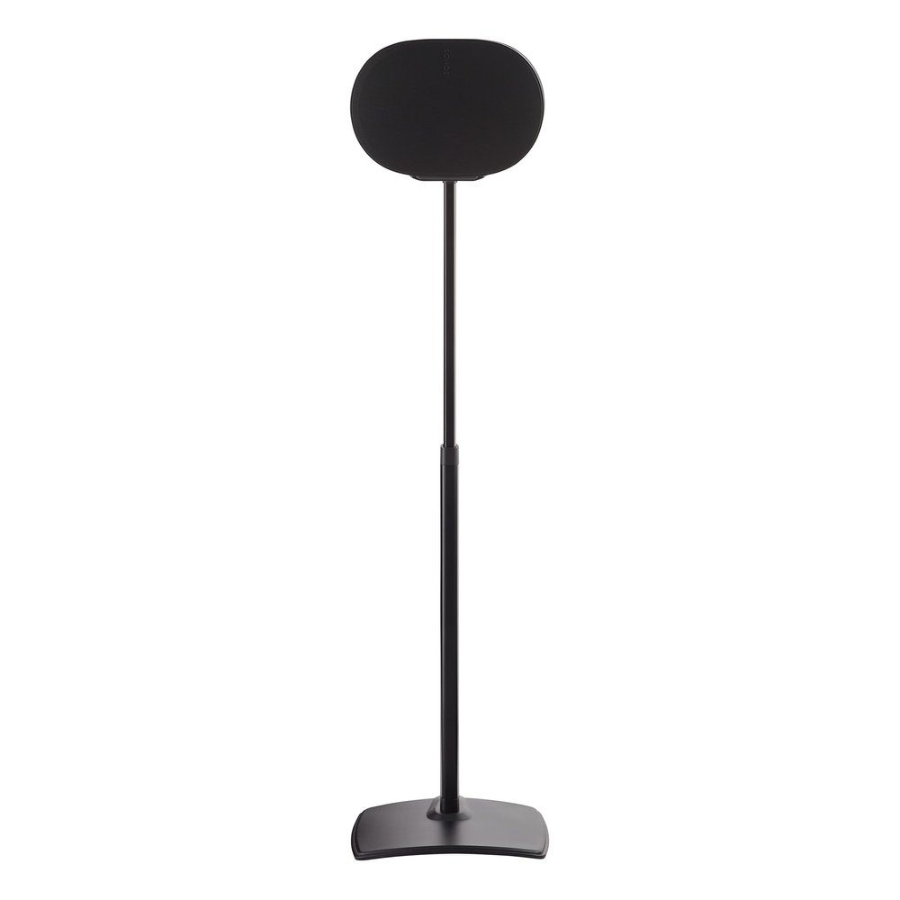 Sanus Height Adjustable Speaker Stand for Sonos Era 300 - 17" Height Adjustment Sonos Stand Includes Carpet Spikes & Rubber Pads - Easy DIY Install Comes w/All Hardware - Black Single
