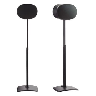 Sanus Height Adjustable Speaker Stands for Sonos Era 300 - 17" Height Adjustment Sonos Stand Includes Carpet Spikes & Rubber Pads - Easy DIY Install Comes w/All Hardware - Black Pair