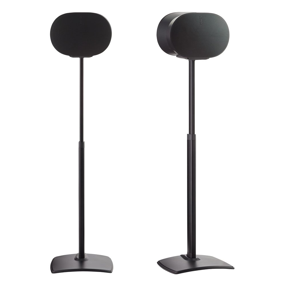 Sanus Height Adjustable Speaker Stands for Sonos Era 300 - 17" Height Adjustment Sonos Stand Includes Carpet Spikes & Rubber Pads - Easy DIY Install Comes w/All Hardware - Black Pair