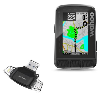 BoxWave Smart Gadget Compatible with Wahoo ELEMNT ROAM V2 (2022) - AllReader SD Card Reader, microSD Card Reader SD Compact USB - Jet Black