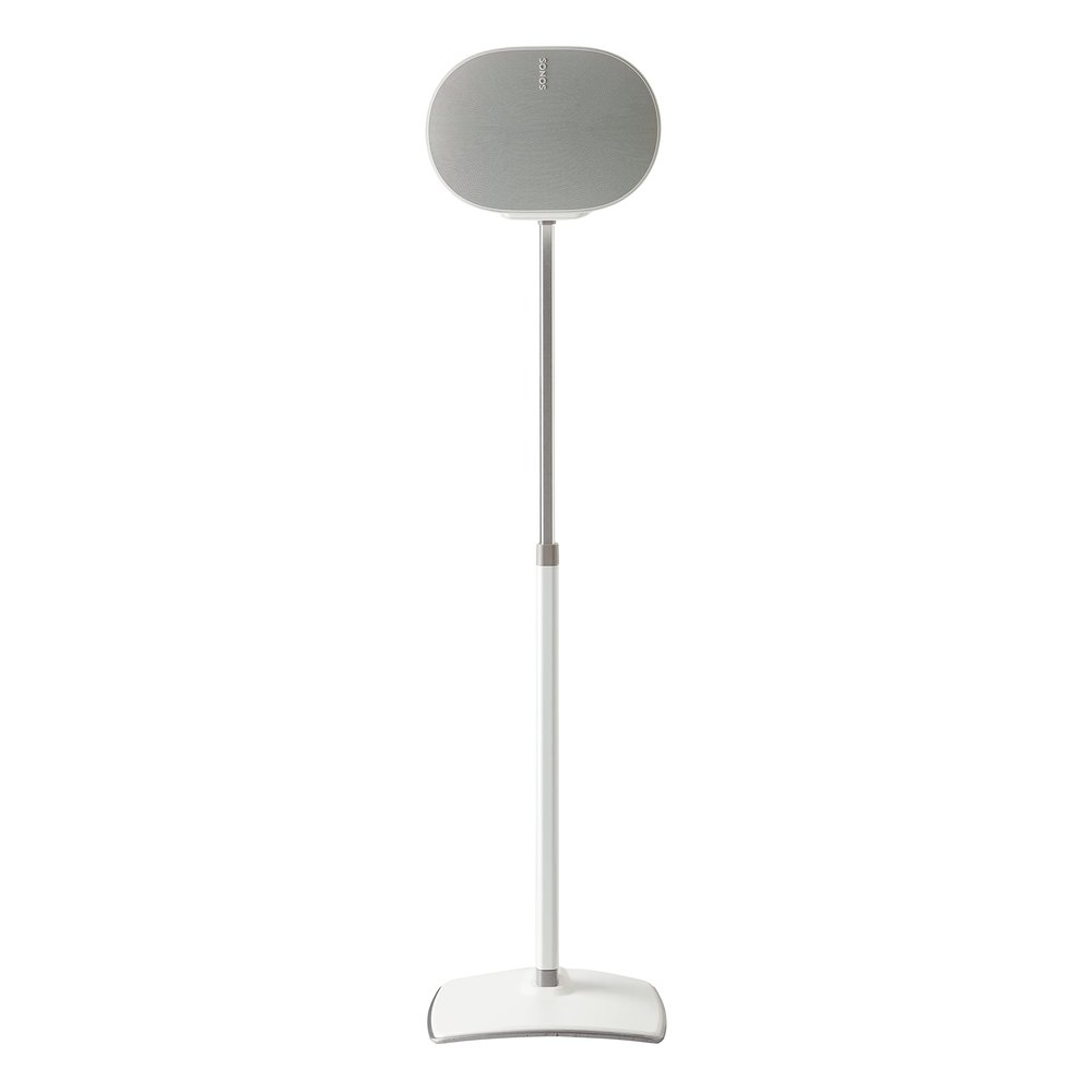 Sanus Height Adjustable Speaker Stand for Sonos Era 300 - 17" Height Adjustment Sonos Stand Includes Carpet Spikes & Rubber Pads - Easy DIY Install Comes w/All Hardware - White
