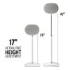 Sanus Height Adjustable Speaker Stand for Sonos Era 300 - 17" Height Adjustment Sonos Stand Includes Carpet Spikes & Rubber Pads - Easy DIY Install Comes w/All Hardware - White view 2