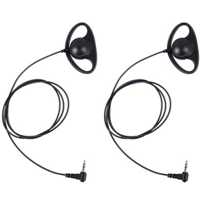 Pdflie 3.5mm Wired Radio Earphone Receiver Listening Assisted Church Translation Conference Travel Headset Compatible with Eamax EX-100 EXD-101 ATG-100T Wireless Tour Guide System (2Pack,D Shape)