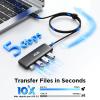 ICZI USB Hub 4 Port Data Splitter Multiple USB Dongle with 4ft Extended Cable for MacBook, Mac mini, iMac, Surface Pro, XPS view 2