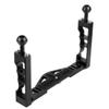 NovelGoal Dual Handle Tray Stabilizer Rig Aluminum for Underwater Camera Housing Case Diving for Hero 13 Action Camera Base Mount Bracket (Black) view 1