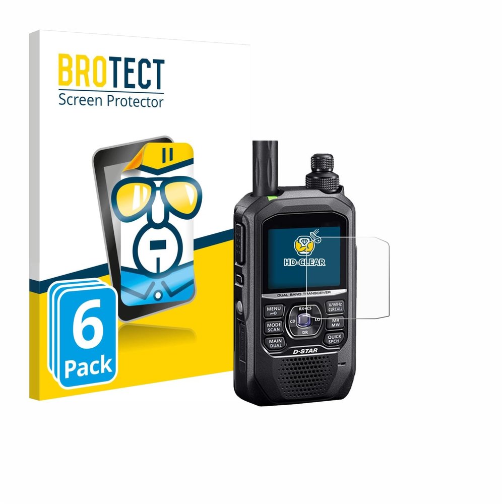 brotect 6-Pack Screen Protector compatible with Icom ID-50E - HD-Clear Protection Film