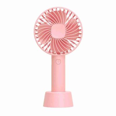 Pilipane 3 Regulable Wind Speed USB Rechargeable Portable Ergonomic Handle Fan for Home Camping Travel Peach , Handheld Fan , Mini Portable Fan for Indoor Outdoor