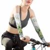 Eucalyptus Leaves Cooling Arm Sleeves for Women, Green Botanical Watercolor Black Plaid Spring Arm Sleeves Covers, (M) view 2