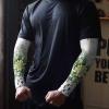 Eucalyptus Leaves Cooling Arm Sleeves for Women, Green Botanical Watercolor Black Plaid Spring Arm Sleeves Covers, (M) view 3