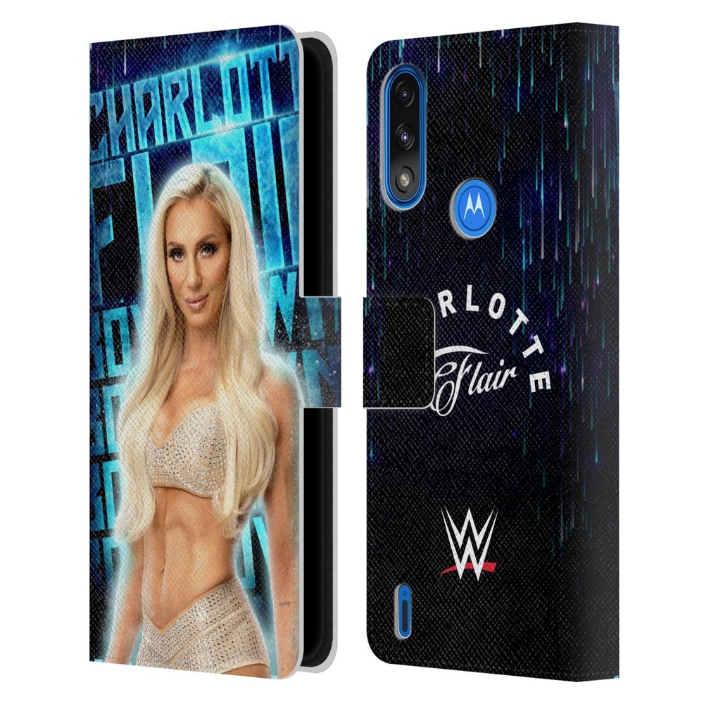 Head Case Designs Officially Licensed WWE The Queen Charlotte Flair Leather Book Wallet Case Cover Compatible with Moto E7 Power/Moto E7i Power