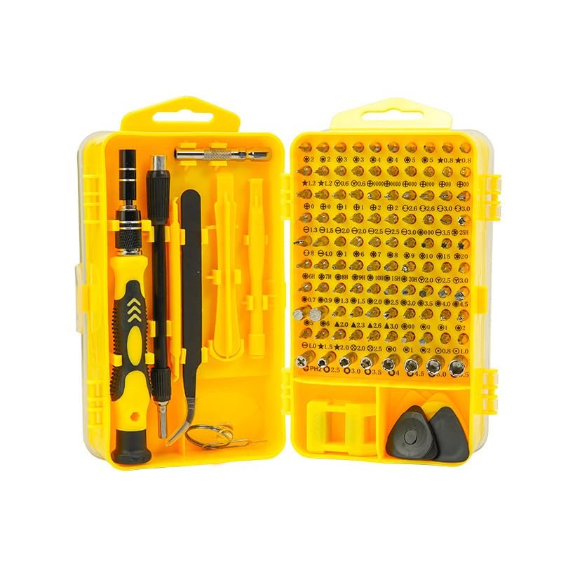 115-in-1 Magnetic Screwdrivers Set Multi-function Computer PC Mobile Phone Digital Electronic Device DIY Repair Tools (Yellow)