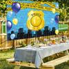 Renaiss 6x3.6ft Police Banner - Blue Brick Wall Party Decoration Warning Tape Background for Kids Birthday Yard Sign view 2