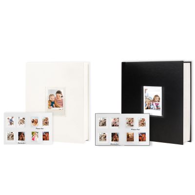 Veicevol 2Packs Photo Album for Fujifilm Instax Mini Camera, 128 Pockets 2x3 Album with Writing Space, Black, 2.4" x 3.6"
