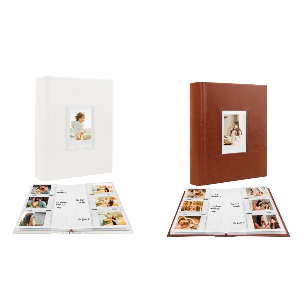2Packs Photo Album for Fujifilm Instax Mini Camera, Polaroid Camera, Instax Photo Album with Memo Areas, 180 Pockets 2x3 Photo Album with Writing Space for Instax Mini 12 11 40 9 7+ Evo Liplay Camera