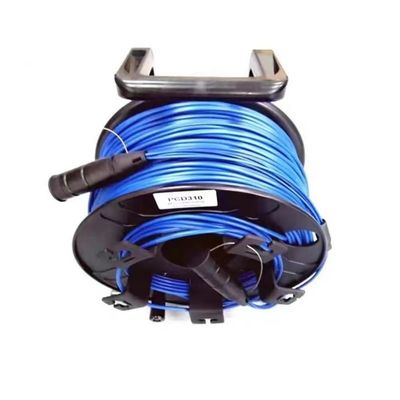 200m 4/6/8 core Armored Patch Cord with PCD310 Reel LC SC FC A*C SM PVC DVI Waterproof Connector Patch Cord Fiber Extender(LC-SC,8C Without Drum)