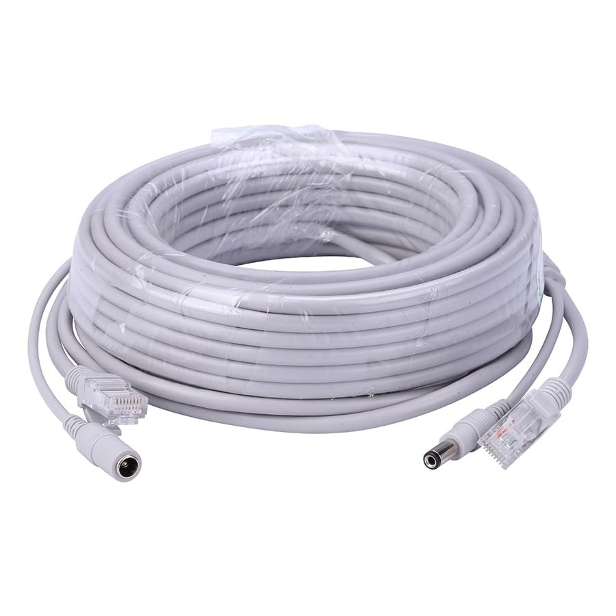 5M/10M/20M/30M Optional 2.1mm/5.5mm Jack RJ45 + DC Power Extension Ethernet CCTV Cable (Size : 30m)