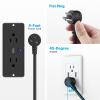 CCCEI Recessed Power Strip with Outlet and USB C Ports, Furniture Flush Mount Power Strip, Small Desk Hidden Outlet for Conference Table, Nightstand, Black, 6FT. view 4