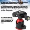 UPQRSG VT100 Ball Head for Camera, Aluminum Alloy 90 Degree Rotating Tripod Ball Head with 1/4" 3/8" Thread Base Mount, Mini Ball Head for Camera Digital Camera Smartphone view 3