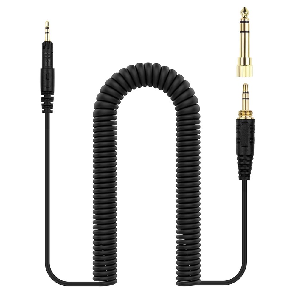 Zosvoses ATH M50X Cable Compatible with Audio Technica ATH-M50X, ATH-M40X, ATH-M60X, ATH-M70X Headphones, Coiled Audio Cable with 6.35mm Adapter, 5-10ft