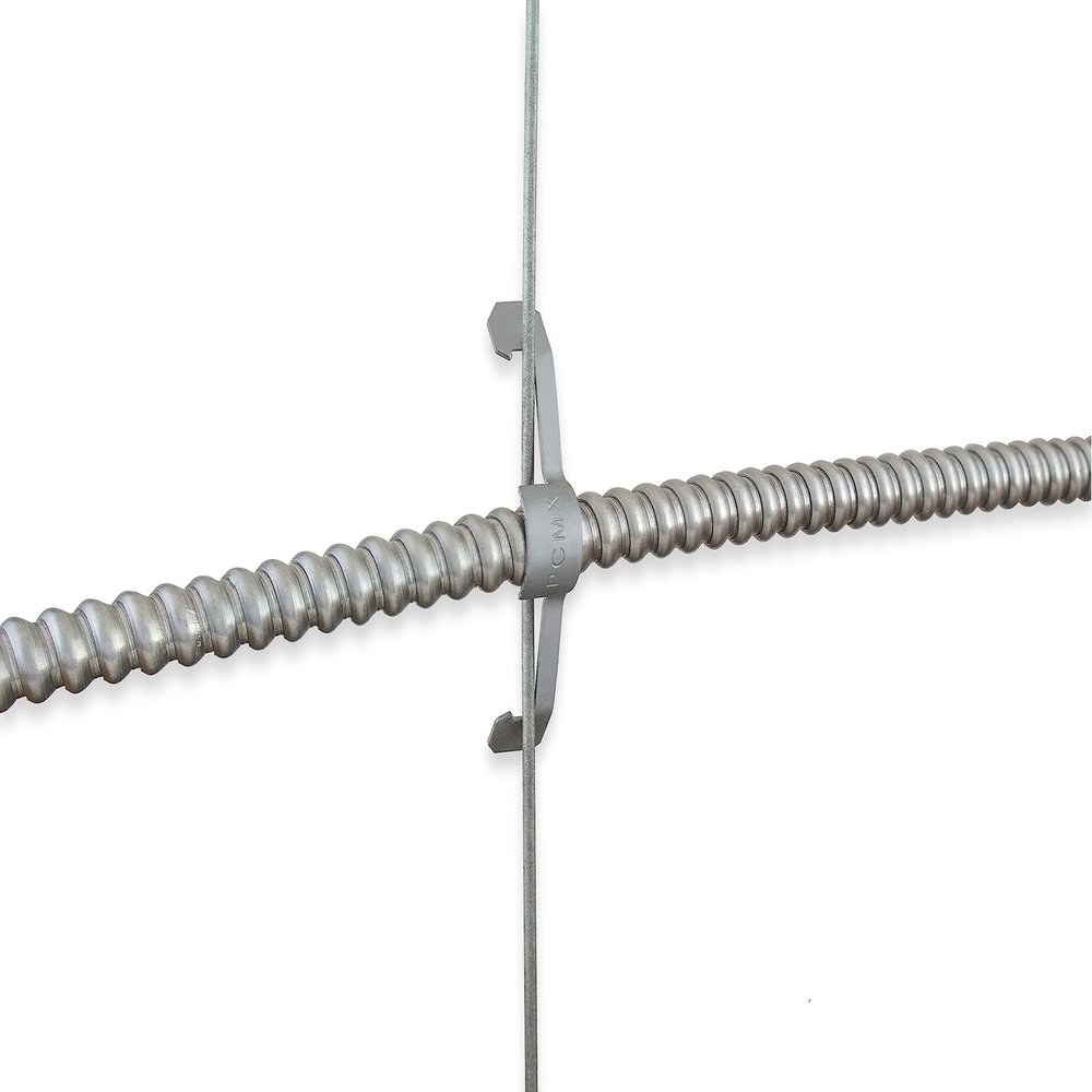 Prime Cable Management Conduit Cable Support Clip to Ceiling Wire, Threaded Rod & Flanges. Heavy Duty Spring Steel Clip / 100 Pack
