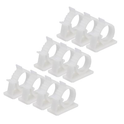 MECCANIXITY 30Pcs Adhesive Cable Management Clip PE Cord Clamps 22-25mm Adjustable for USB Cords Mouse Cables Network Cable White