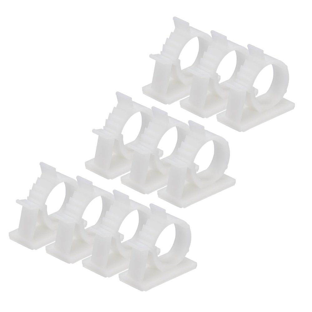 MECCANIXITY 30Pcs Adhesive Cable Management Clip PE Cord Clamps 22-25mm Adjustable for USB Cords Mouse Cables Network Cable White