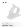 MECCANIXITY 30Pcs Adhesive Cable Management Clip PE Cord Clamps 22-25mm Adjustable for USB Cords Mouse Cables Network Cable White view 3