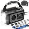 12000mAh Emergency Weather Radio, Hand Crank Solar Radio Portable AM/FM/NOAA Radio with 2 Solar Panels 3 Charging Methods SOS Alarm 3 Mode Flashlight Phone Charger Compass Reading Lamp view 1