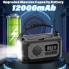 12000mAh Emergency Weather Radio, Hand Crank Solar Radio Portable AM/FM/NOAA Radio with 2 Solar Panels 3 Charging Methods SOS Alarm 3 Mode Flashlight Phone Charger Compass Reading Lamp view 3