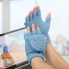 USB Heated Gloves for Women & Men, Double Sided Heating Winter Warm Laptop Gloves with 3 Temperature Levels, Removable Full & Half Hands Heating Fingerless Knitting Hands Warmer for(blue with switch) view 3