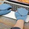 USB Heated Gloves for Women & Men, Double Sided Heating Winter Warm Laptop Gloves with 3 Temperature Levels, Removable Full & Half Hands Heating Fingerless Knitting Hands Warmer for(blue with switch) view 4