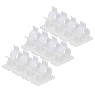 MECCANIXITY 50Pcs Adhesive Cable Management Clip PE Cord Clamps 13-16mm Adjustable for USB Cords Mouse Cables Network Cable White