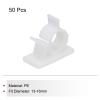 MECCANIXITY 50Pcs Adhesive Cable Management Clip PE Cord Clamps 13-16mm Adjustable for USB Cords Mouse Cables Network Cable White view 3
