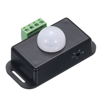 MECCANIXITY 12V 24V PIR Sensor LED Motion Sensor Adjustable PIR Probe for LED Light Strip Black