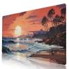Stitched Edge, Non-Slip Rubber Base Beach Sunset Printed Mouse Pad 35.5 x 16 Inch, Ideal for Gamers & Office Work view 1