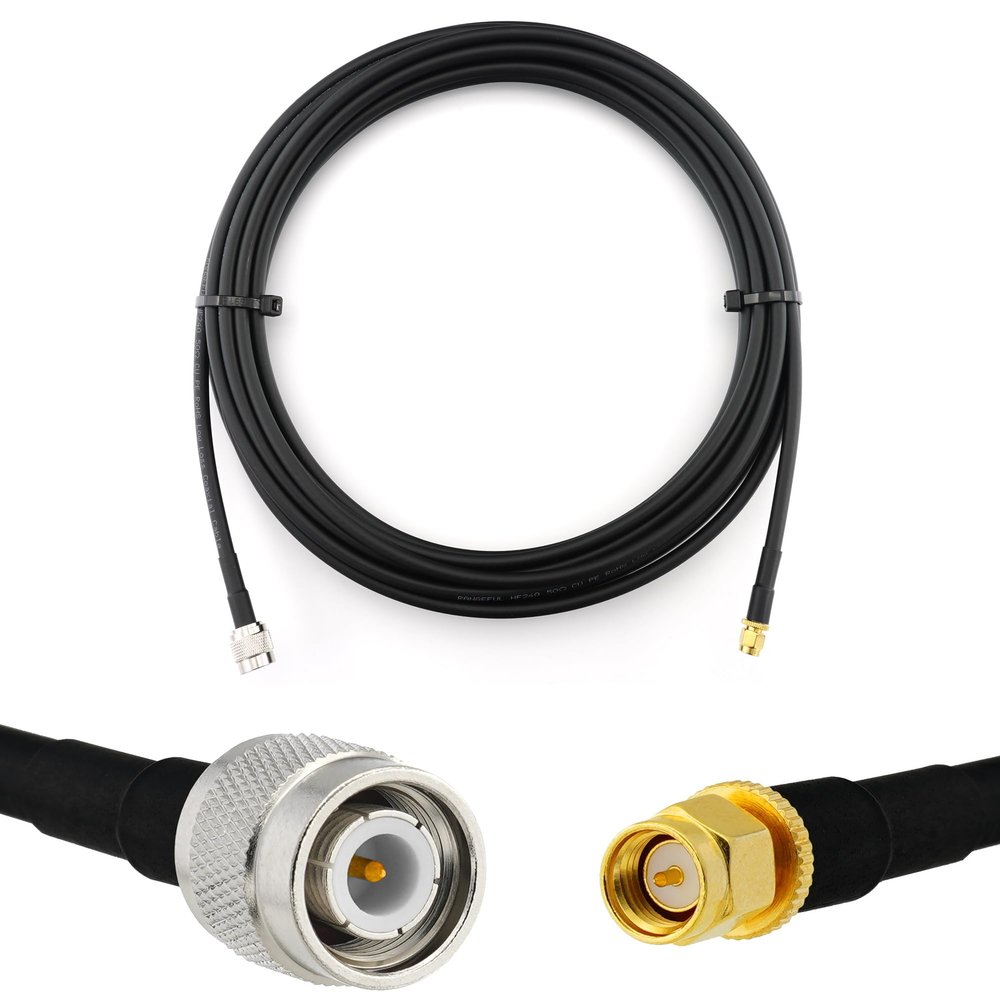 RANGEFUL 10m TNC Male to SMA Male Coaxial Cable  HF-240 Coax Bare Copper Low Loss Coax 50 Ohm PVC Jacket  0.3m 0.5m 1m 2m 3m 5m 7m 10m 12m 15m