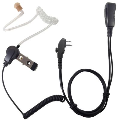 PRYME LMC-1AT-H3 Pro-Grade Surveillance Style Lapel Mic w/Acoustic Clear Tube Earphone - Hystera 2-Pin w/Locking Screw Series