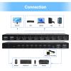 4K@60Hz HDMI KVM Switch 8 Port, HDMI KVM Switch for 8 PC Sharing 1 4K Monitor and 4 USB Devices, with Remote Control, Wired Desktop Controller and 8 KVM Cables view 3