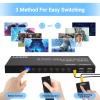 4K@60Hz HDMI KVM Switch 8 Port, HDMI KVM Switch for 8 PC Sharing 1 4K Monitor and 4 USB Devices, with Remote Control, Wired Desktop Controller and 8 KVM Cables view 4